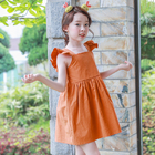 Summer Children'S Clothing Girls Bow Dress With Flying Sleeve