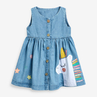 Summer Children'S Clothing Girls Printed Dress Children'S Denim Dress