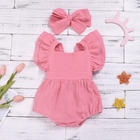 Children'S Outfit Sets Infant Cotton Solid Color Romper Baby Jumpsuit