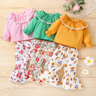 Trumpet Sleeve Spring Children'S Clothing Two Piece