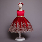 Red Lace Party Children'S Dress Clothing