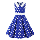 Girls Show Skirt Polka Dot Flower Doll Collar Retro Summer Children'S Clothing